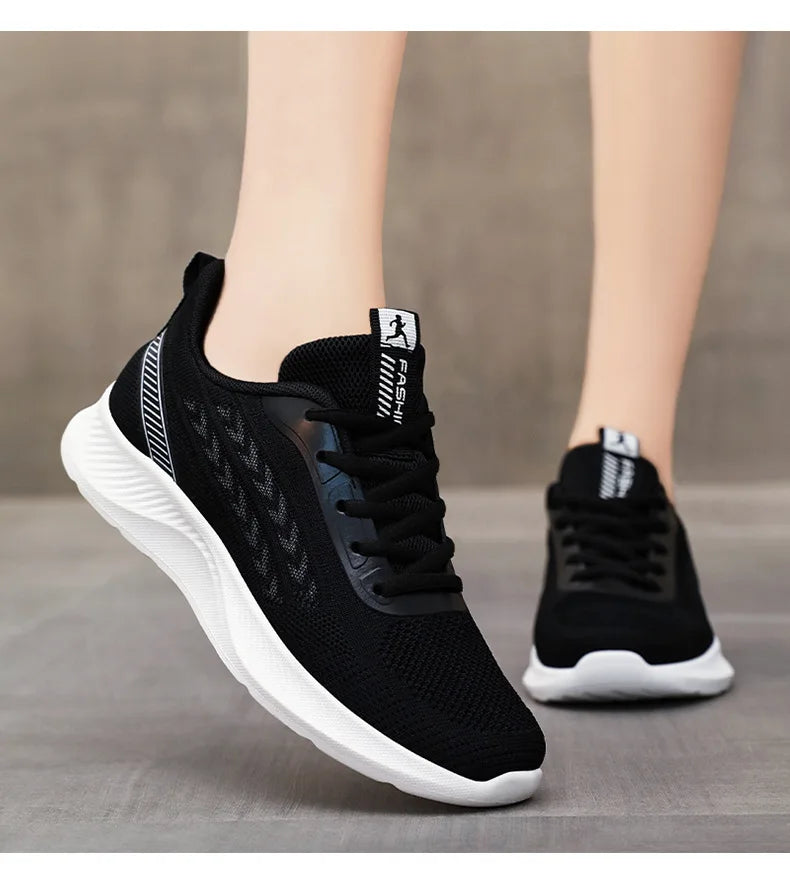 Women's Breathable Mesh Sneakers Platform Sole Korean Style Spring Casual Sports Shoe Plus Size Orthopedic  Height Walking Shoes