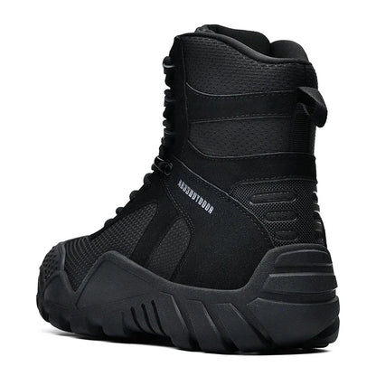 Outdoor High Top Mens Waterproof Fashion Platform Sneakers Ankle Botas Casual Shoes Combat Boots Male Black Large Size 47