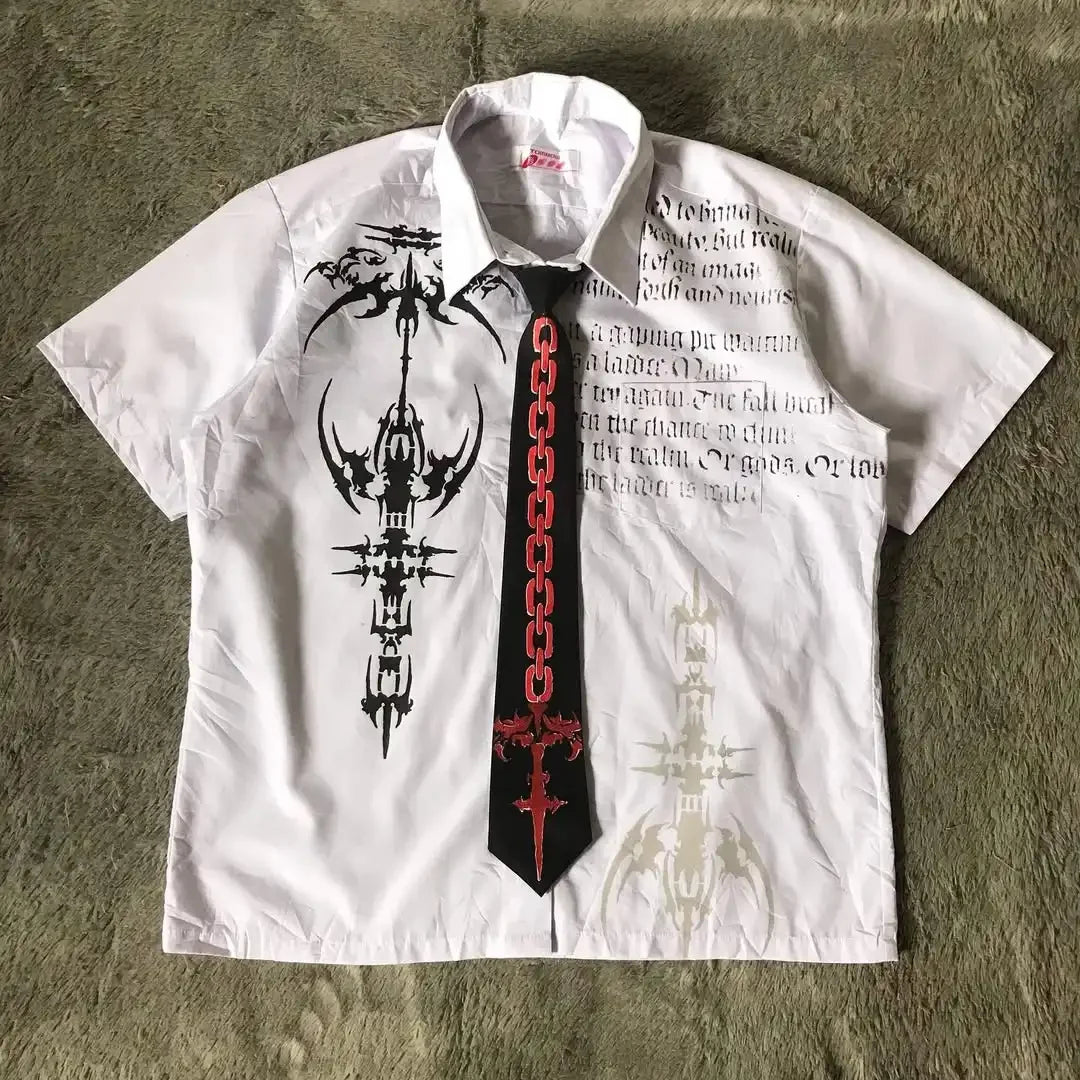 Mens Gothic Style Black White Graphic Text Print Casual Basic T Shirt Street Urban Summer Teen Youth Short Sleeve Comfortable