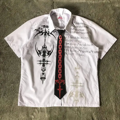 Mens Gothic Style Black White Graphic Text Print Casual Basic T Shirt Street Urban Summer Teen Youth Short Sleeve Comfortable