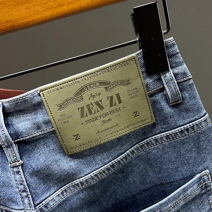 Men's Loose Harem Jeans Classic Blue Fashion Elastic Tapered Small Feet Denim Pants Streetwear Youth Ankle Length Trousers