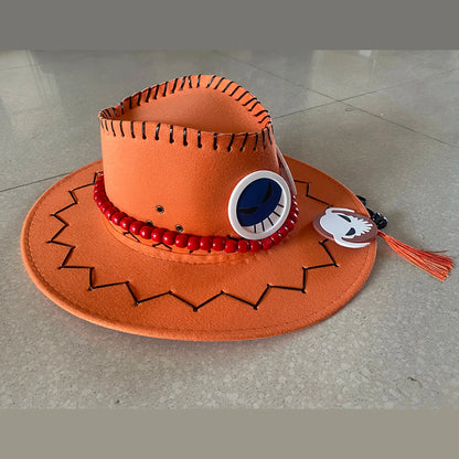 Brdwn Unisex Portgas D Ace Anime Cosplay Hats Cowboy Cap Adult Christmas Gift