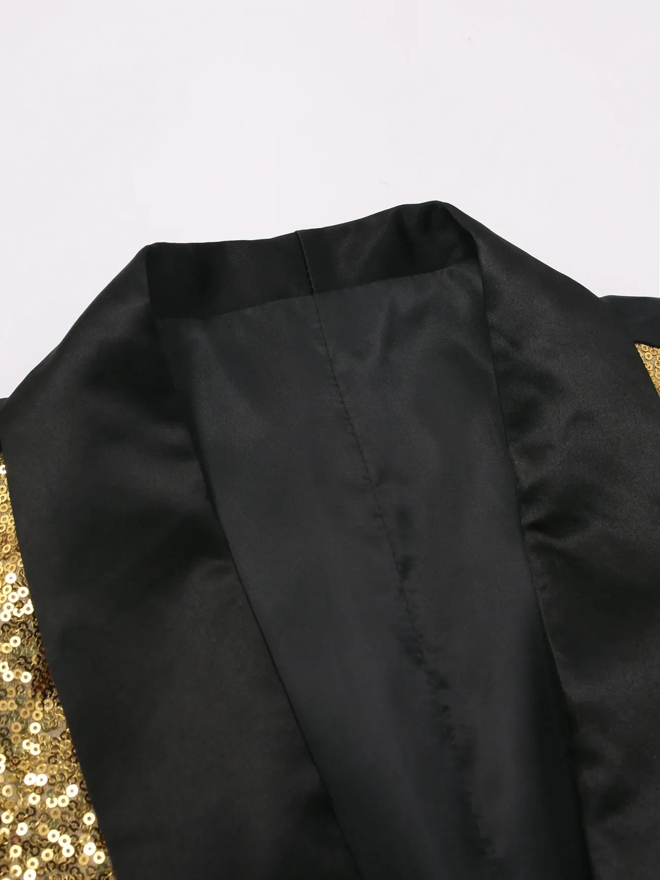 Men's Gold Sleeveless Blazer, Round Sequin-embellished Blazer Jacket, Perfect for Weddings, Parties, DJ Events, and Nightclubs.