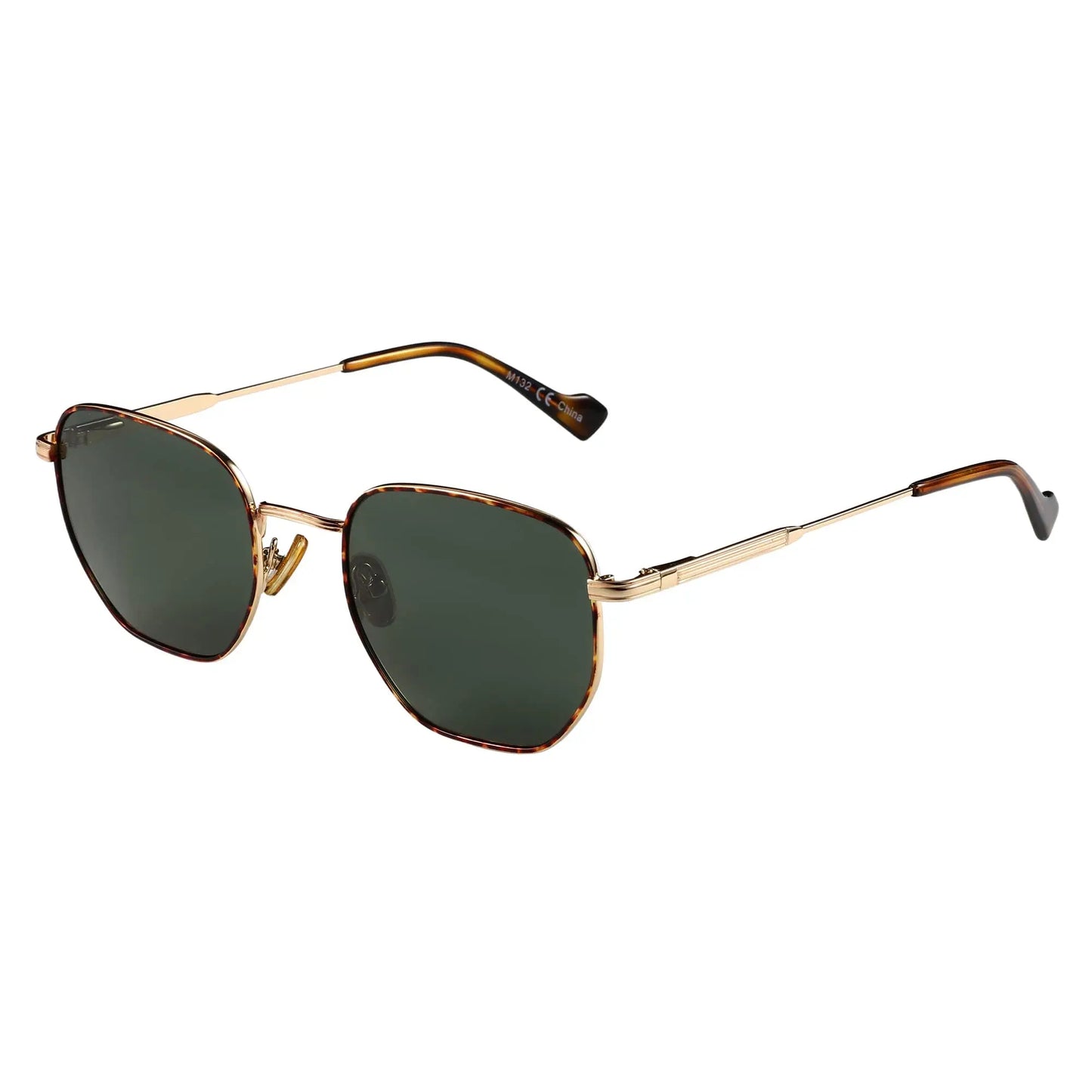 Hexagon Polarized Retro Sunglasses for Men Women-Vintage Metal Frame Design UV Protection Trendy Fashion Shades