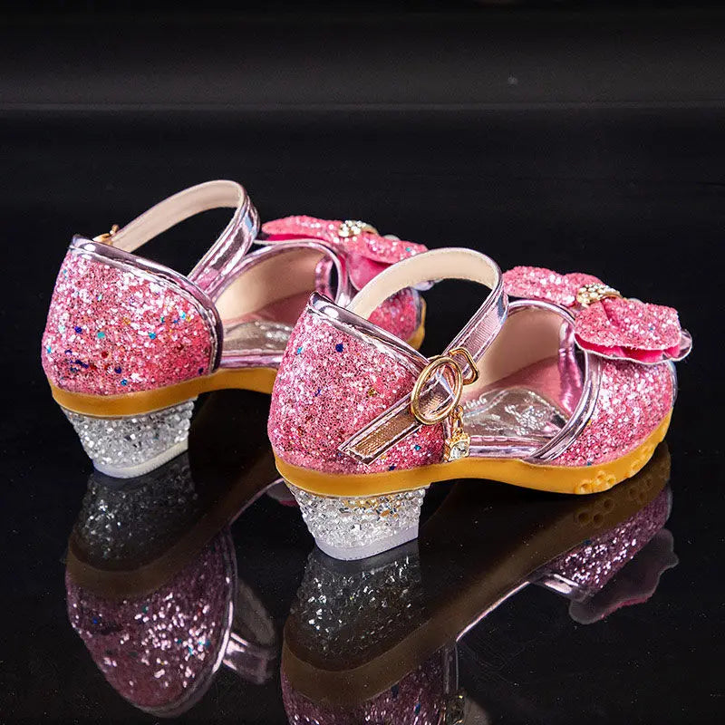 2026 Spring New Children's Shoes   Princess  Shoes Girl's Fashion Sandals Crystal Princess Shoes