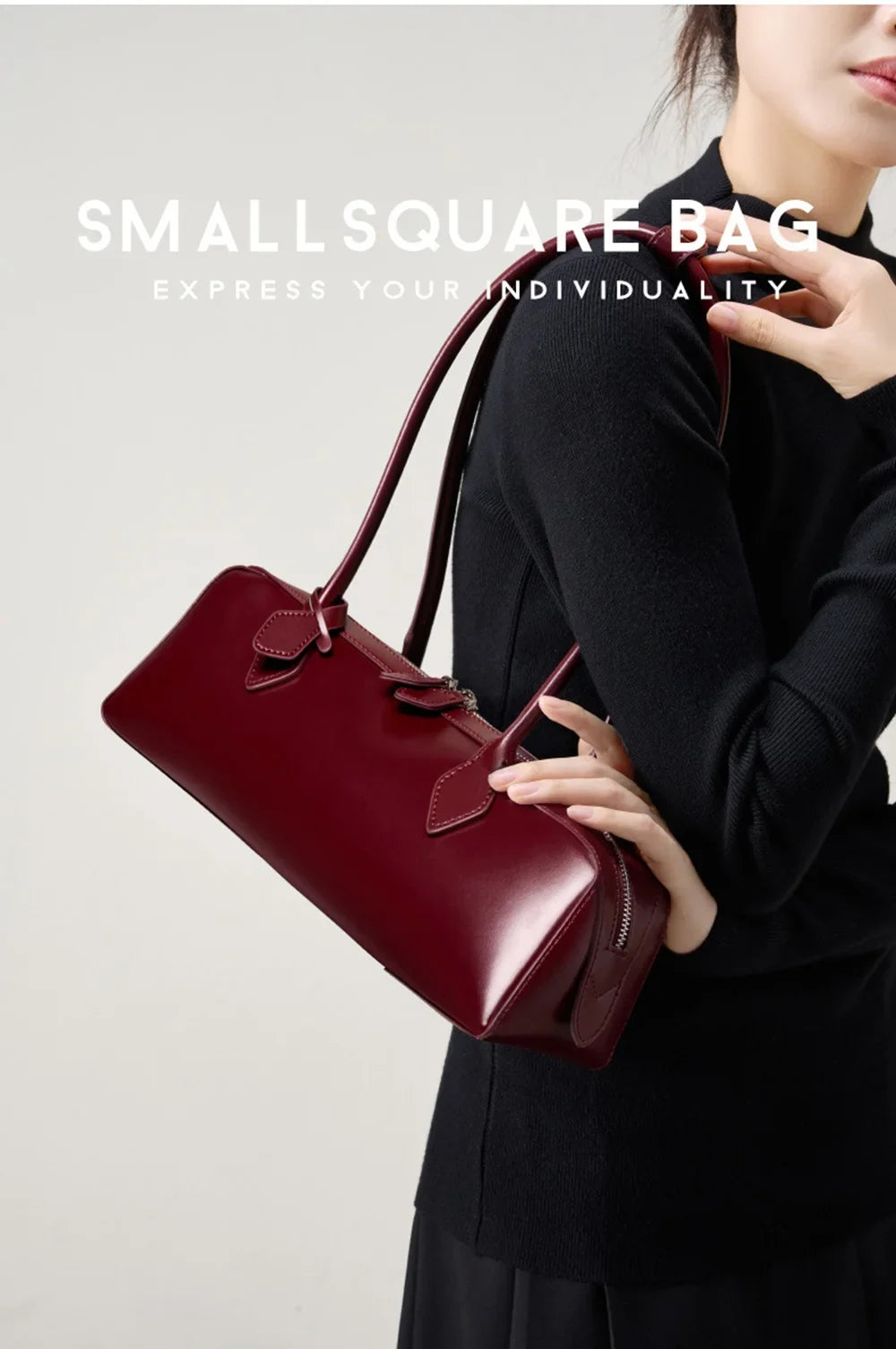 Vintage Long Shoulder Bag Women Shoulder Bag Luxury Cowhide Ladies Handbag Female Commuter Shopping Underarm Bag