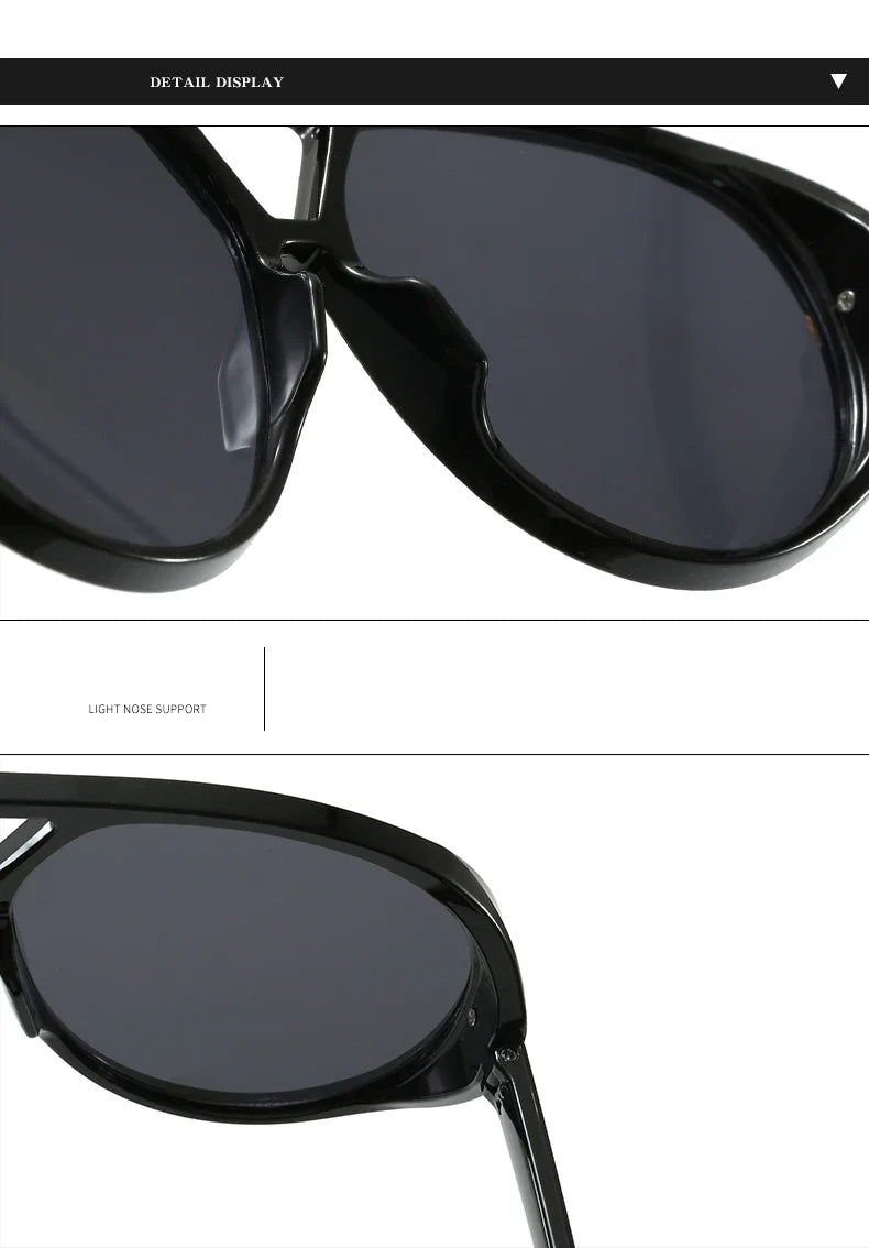 Cycling Trendy Women Square Twin Bridge Pilot Sunglasses New Luxury Designer Shades Outdoor Driving Travel Female Sun Glasses