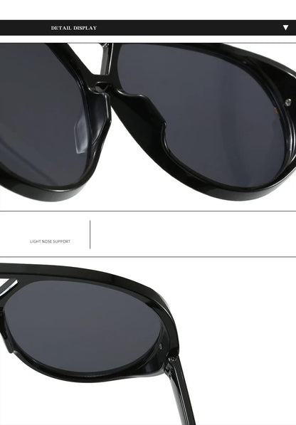 Cycling Trendy Women Square Twin Bridge Pilot Sunglasses New Luxury Designer Shades Outdoor Driving Travel Female Sun Glasses