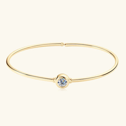 0.5CT Moissanite Bangle Bracelet 18K Gold Plated 925 Sterling Silver Classic Bangle Bezel Set Diamond Bracelet for Women Gifts