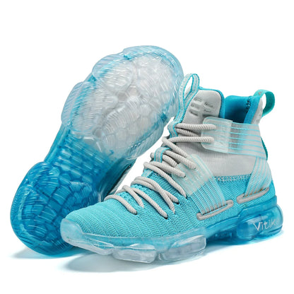 Kids Basketball Shoes High-top Sports Shoes Sneakers Durable Lace-up Non-Slip Running Shoes Secure for Little Kids Big Kids and