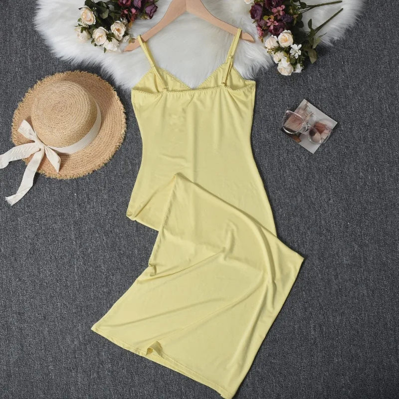 Trendix Women Slim Elegant Maxi Dress Summer Solid High Waist Long Suspender Dresses Vacation Party Sexy Backless Beach Dress