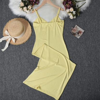 Trendix Women Slim Elegant Maxi Dress Summer Solid High Waist Long Suspender Dresses Vacation Party Sexy Backless Beach Dress
