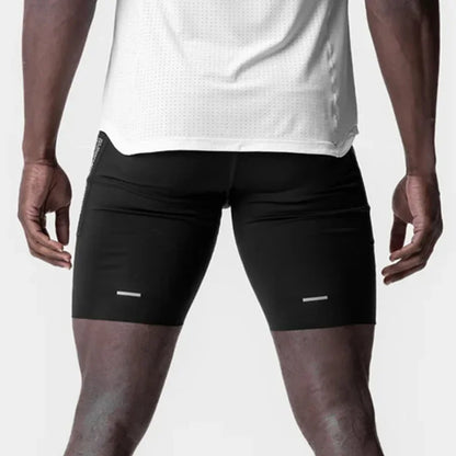 Men's Workout Shorts Quick Dry Skinny Running Shorts Gym Fitness Jogger Stretch Slim Fit Bodybuilding Short Pants Activewear