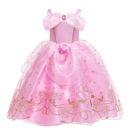 2026 Sleeping Beauty Costume Play Princess Carnival Aurora Birthday Princess Party Dress Halloween Apparel Purim Fairy Vestido