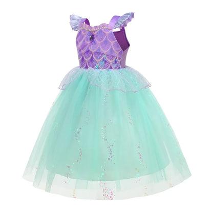 2026 Summer Dresses Baby Girl Carnival Mermaid Princess Dress Kids' Sets and Outfits Kids Clothes Girls Birthday Party Costume