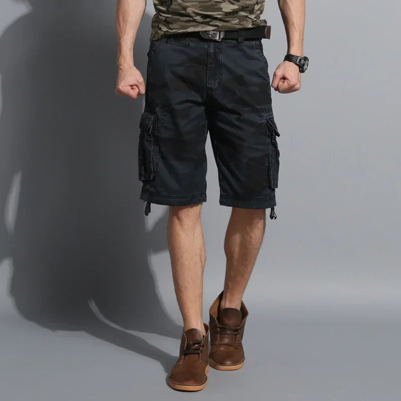 Camouflage Shorts Male Military Clothing Style Army High Quality Mens Cargo Shorts Cotton Multi Pockets Breeches Bermuda Cargo