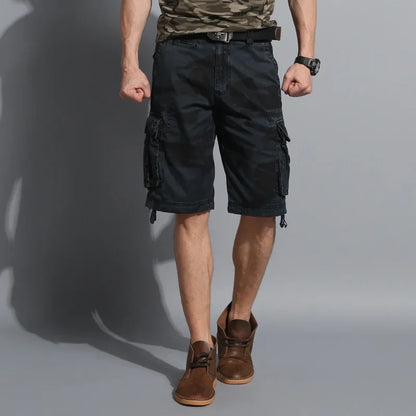 Camouflage Shorts Male Military Clothing Style Army High Quality Mens Cargo Shorts Cotton Multi Pockets Breeches Bermuda Cargo