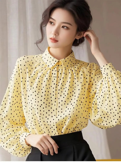 Spring French Polka Dot Shirt Women's Fashion Versatile