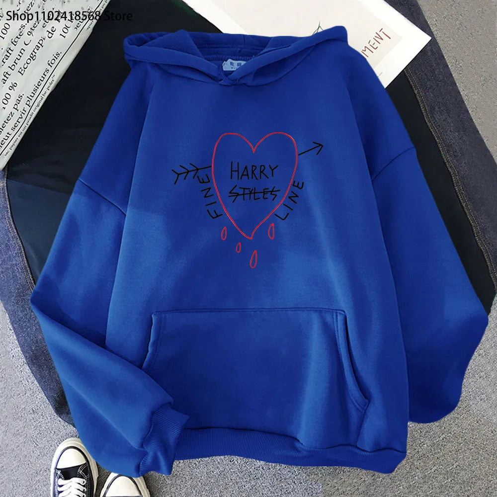 Happy Fine Line Print Hoodeis Harry Styles Treat People Kindness Fashionable Sweatshirts Women's Top Men Clothing Y2k Pullover