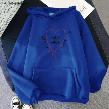 Happy Fine Line Print Hoodeis Harry Styles Treat People Kindness Fashionable Sweatshirts Women's Top Men Clothing Y2k Pullover