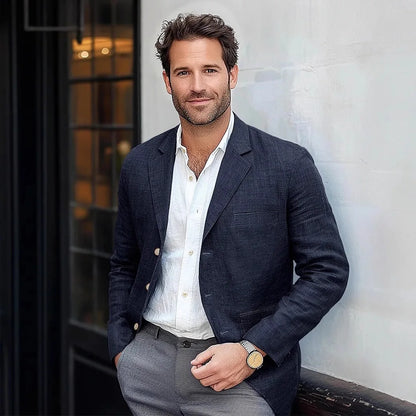 2025 New European Men's Suit Jacket Casual Solid Color Suit Jacket Business Casual Men's Suit Jacket Fashionable Jacket