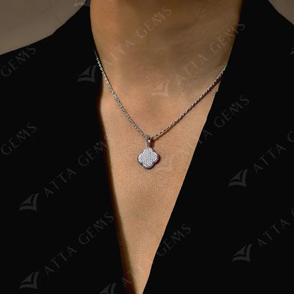 Full Round Moissanite Necklace for Women D Color S925 Sterling Silver Sparkling Pendent Engagement Wedding Party Gift