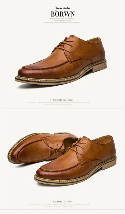 Autumn business casual leather Derby shoes soft soled British formal dress pointed wedding groom leather shoes man
