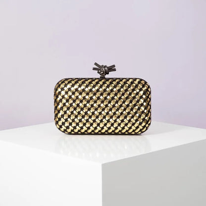 Hand Woven Clutch Purse Luxury For Women 2025 New High Grade Party Wedding Prom Mixed Colors Evening Bag Elegant Trend Chain Bag