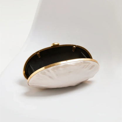 Shell Clutch Bag Acrylic pearl color frame purse women beach wedding evening party cute ivory handbag 2025 spring new