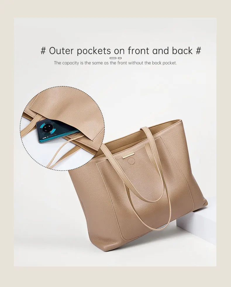 100% Genuine Leather Women's Bag Large Capacity Simple Fashion Cowhide Women Shoulder Bag Female Storage Handbag 2328