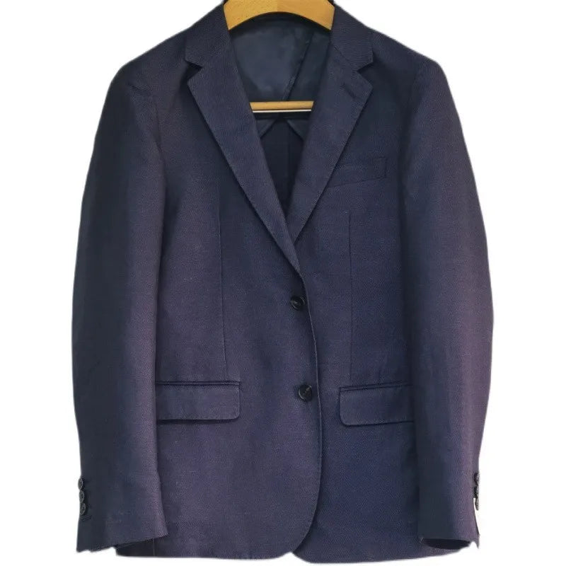 Men's Spring and Summer New Linen Blazer, Thin Vintage British Style Suit Jacket, Linen Material for Middle-Aged Business