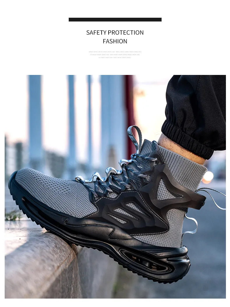 European Plus Size 50 Newest Design Men Wrok Safety Boots Anti-smash Steel Toe Cap Indestructible Construction Industry Shoes
