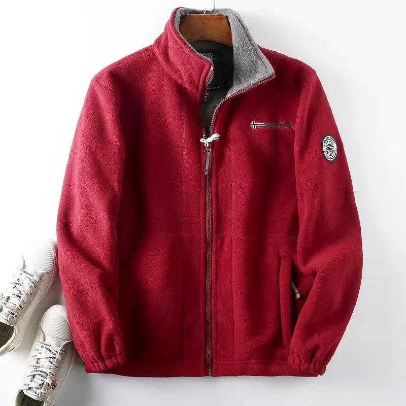 Spring Autumn Men's Outdoor Leisure Fishing Windproof Warm Cashmere Jacket Comfortable Fashionable Windproof Breathable Top