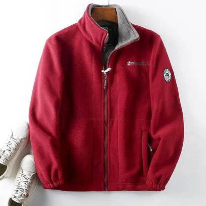 Spring Autumn Men's Outdoor Leisure Fishing Windproof Warm Cashmere Jacket Comfortable Fashionable Windproof Breathable Top