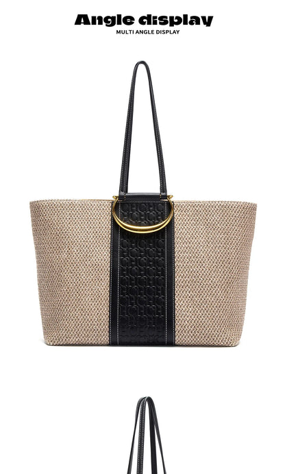 Women's Tote Bag New Large Capacity Brand Grass Weaving High Quality Handbag Women's Vacation Beach Bag Storage Bag