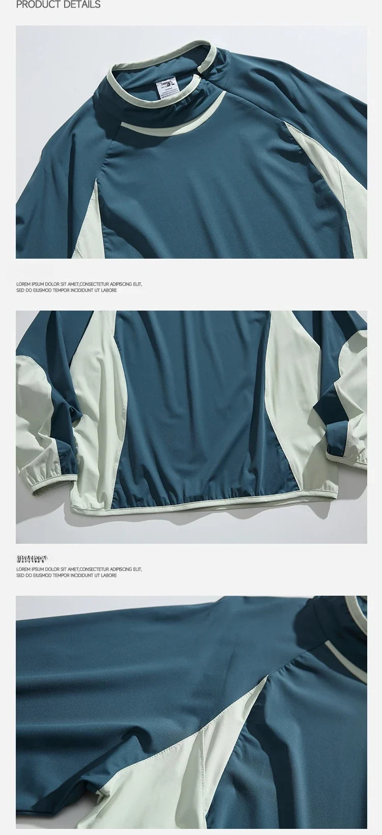 Spring New Arrival Techwear Color-Blocking Stand Collar Sweatshirt - American Designer Outdoor Sports Casual Loose Fit Top