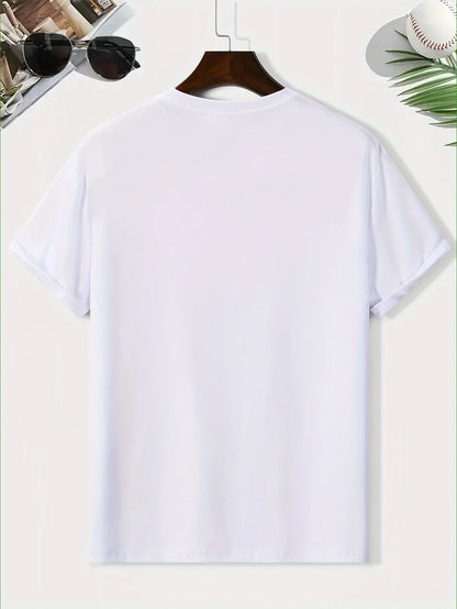 100% pure cotton men's casual loose and fashionable New York letter printed sports breathable short sleeved round neck T-shirt