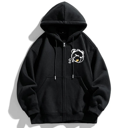 Autumn Winter Plus Size Jacket Men's Pocket Coats Loose Fashion Full Zip Hoodies Coat 5XL 6XL 7XL Fat Male Clothing 110-185KG