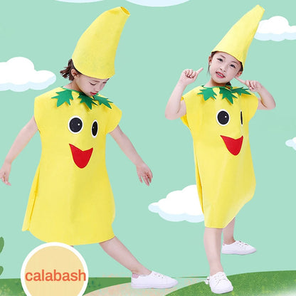 1Set Children Cosplay Fruit Veggie Costume Funny Holiday Party Cute Clothes Suit Children Performance Overclothes Stage Costume