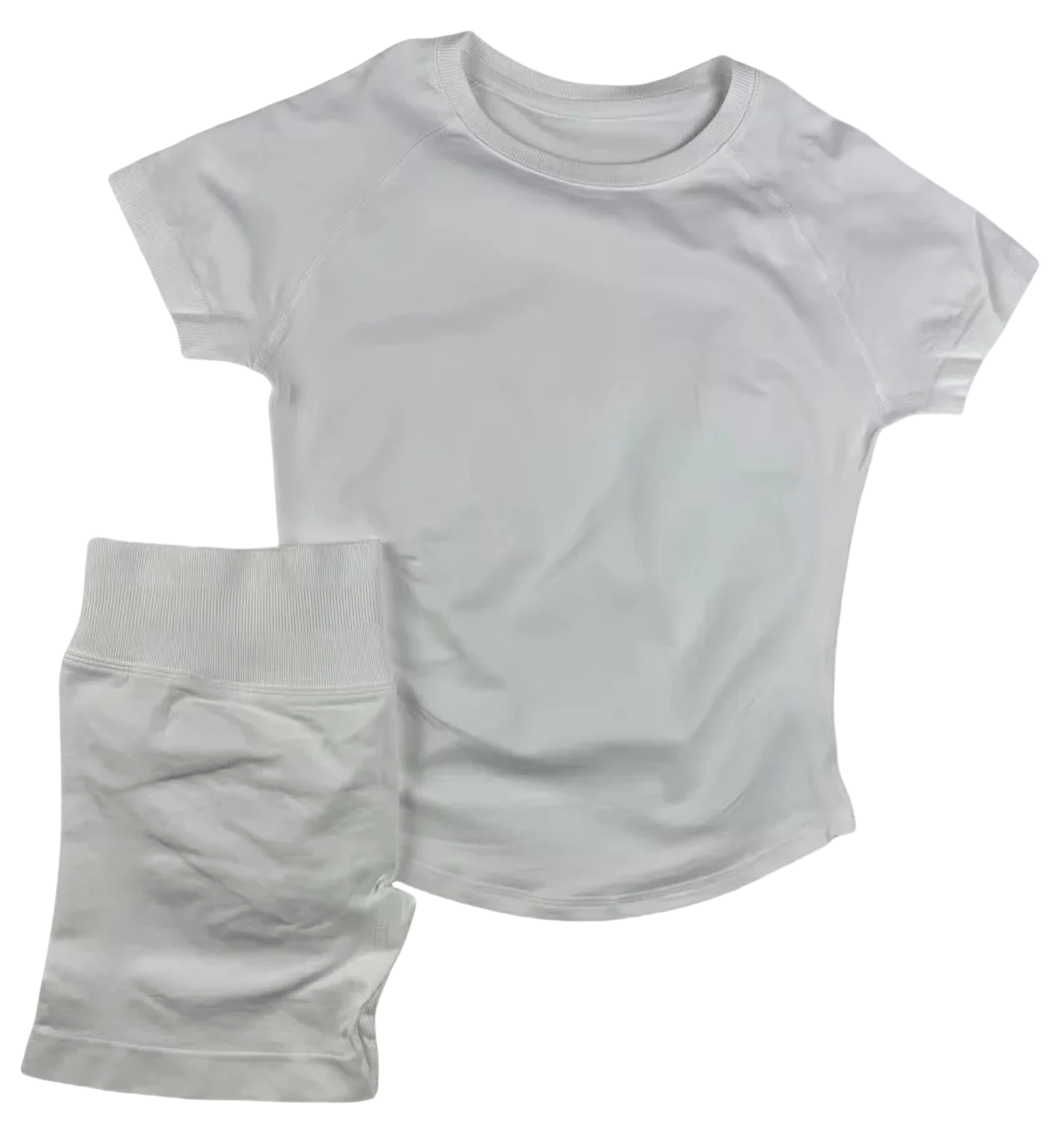 2 Pcs  Impact Sports Sets Short Sleeve Seamless Yoga Top Fitness Set Women Workout Running Sports Shorts Gym Suit