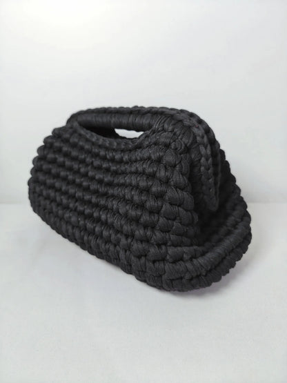 Yingzi Small Crochet Cluth Bag with Handle Handmade Evening Bag Makeup Bag