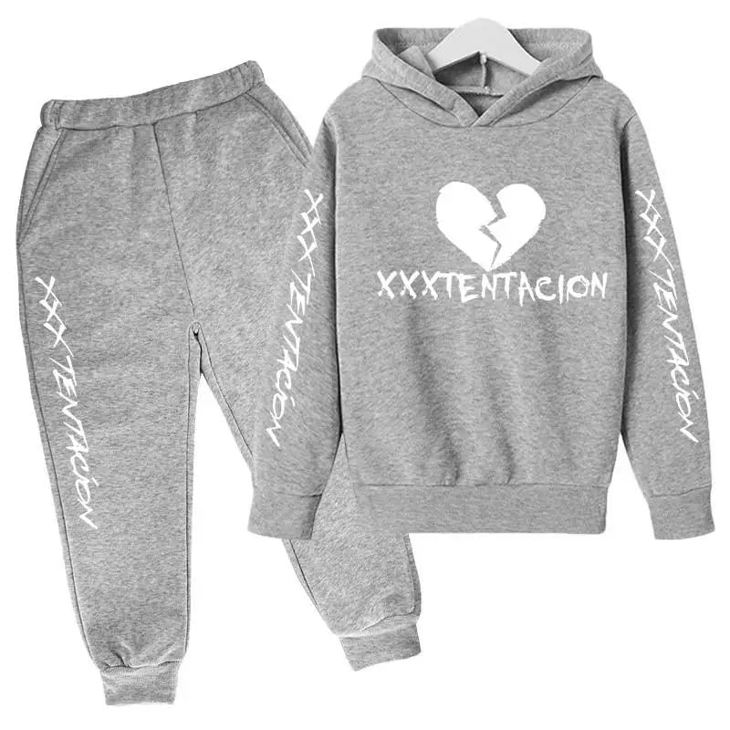 Kids Spring Hip Hop Star Print Tracksuits 4-14 Year Boys Girls Fashion Streetwear rap Hoodie+Pants Outfits Sets Children Clothes