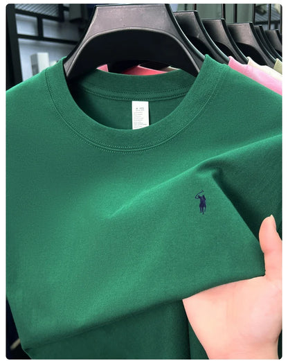 100% cotton high-end short sleeve T-shirt summer designer brand pony embroidery round neck top fashion casual golf men's wear