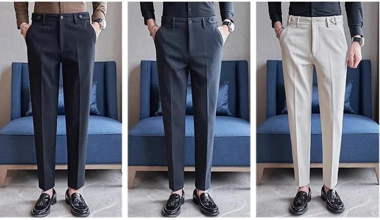 Yellow Men's Suit Pants, Fashion Slim Dress Trousers ,White Black Blue Green Pantalones Hombre Fall/Winter Male Pant, 2025 New