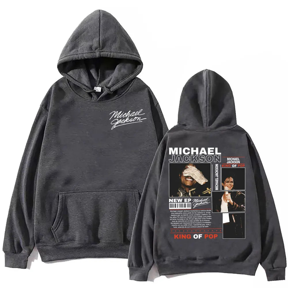 Rock Singer Michael Jackson Merch Hoodies Men Women Fashion Vintage Hooded Sweatshirts High Quality Fleece Oversized Pullovers