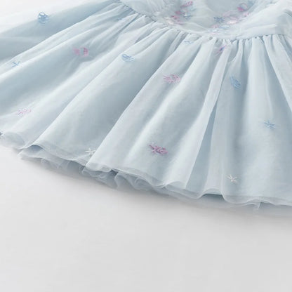 Girls Baby Princess Dress Summer Sweet Shell Embroidery Kids Mesh Elegant Dress Party Outdoor Seaside DB2251295
