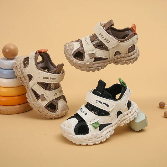 2026 New Summer Children Sandals For Boys Mesh Breathable Kids Sport Shoes Soft Sole Fashion Toddler Boys Beach Sandals EU21-30