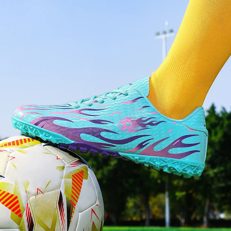 Kids Professional Football Boots Men Soccer Shoes Low-top Ankle Support Sports Youth Match Training Football Non-slip Durable
