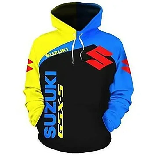 men's hoodie, urban fashion 3D printed casual sportswear, outdoor fashion Suzuki Enduro motorcycle street racing clothing