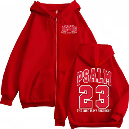 Christian Bible Verse Jesus Zipper Hoodie High Street Fashion Trend Zip Up Pullovers Men Women Casual Loose Hooded Sweatshirts